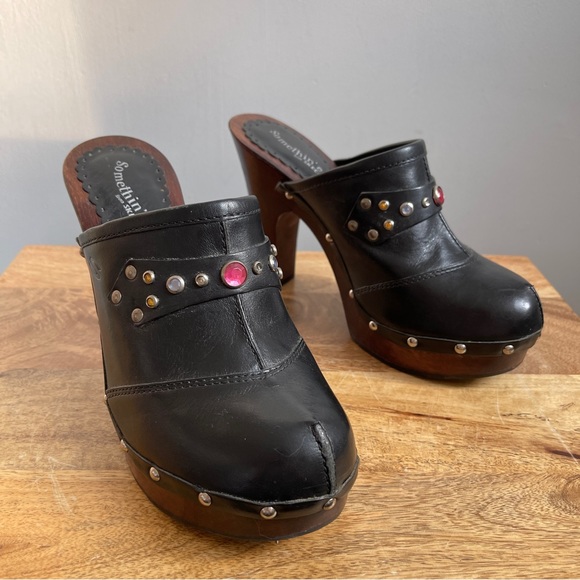 Vintage Somethin’ Else By Sketchers Wooden Clog Heels - Picture 2 of 11